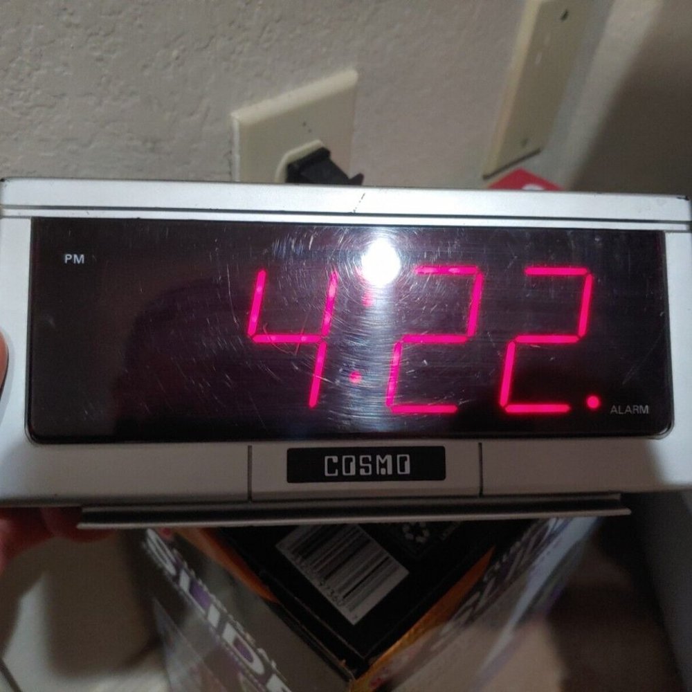 Vintage Cosmo LED Digital Alarm Clock Model E-801 VTG Futuristic BiG DISPLAY